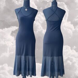 Y2k Black midi dress